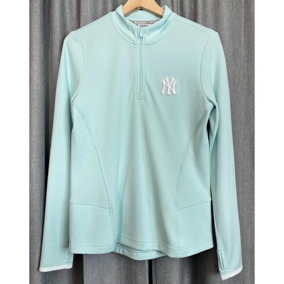 New York Yankees Women's Levelwear By MLB Small Blue Quarter Zip Jacket NWT Knox - Picture 3 of 16
